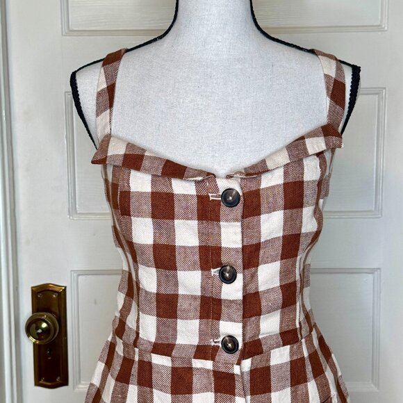 Reformation Gingham Romper - Size 8 - Picture 3 of 10